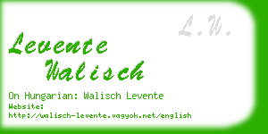 levente walisch business card